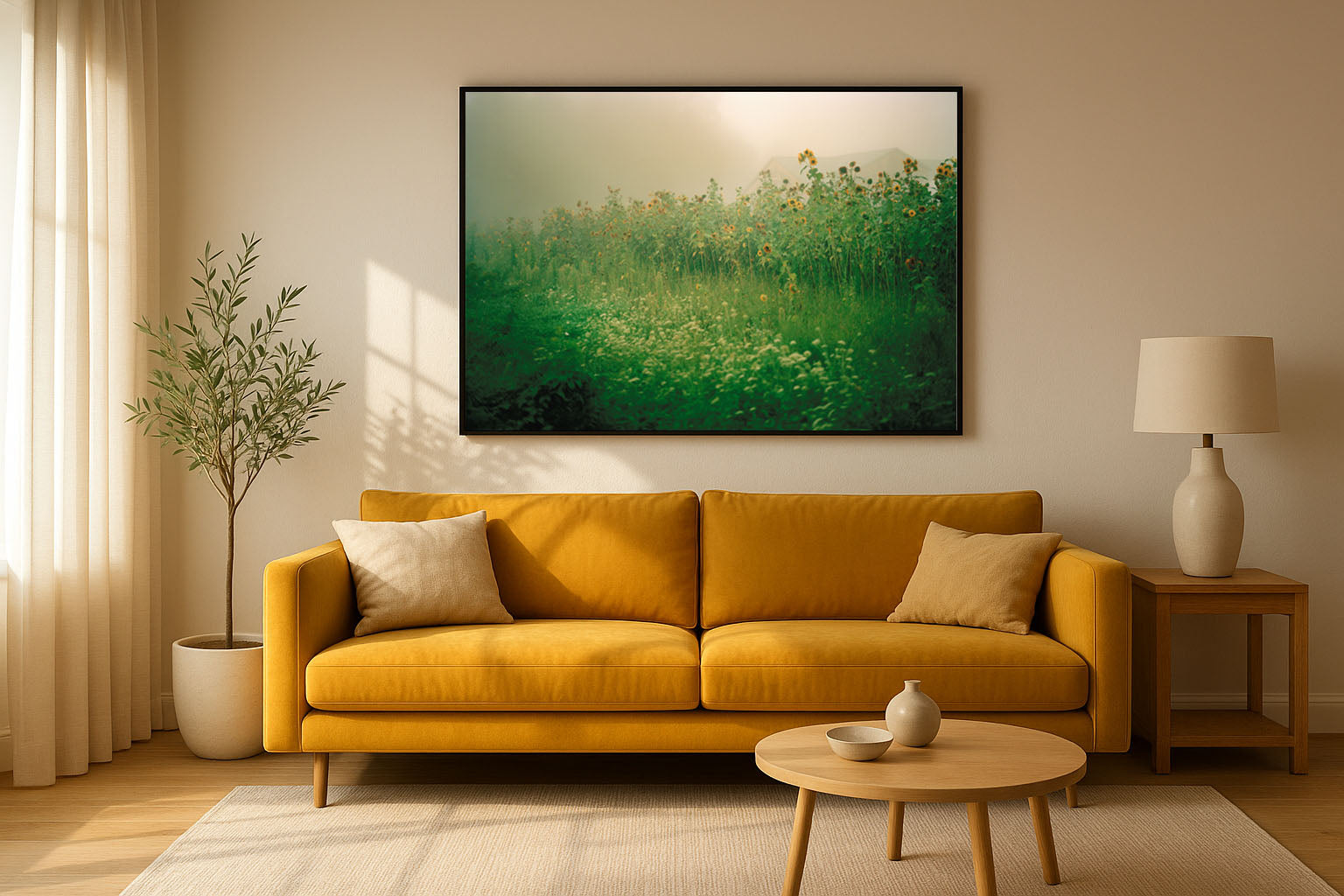 Field of Sunflowers at Dawn