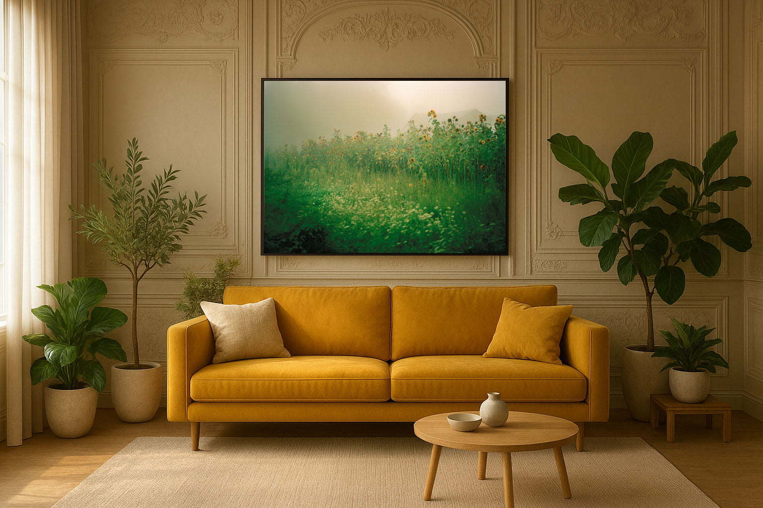 Field of Sunflowers at Dawn