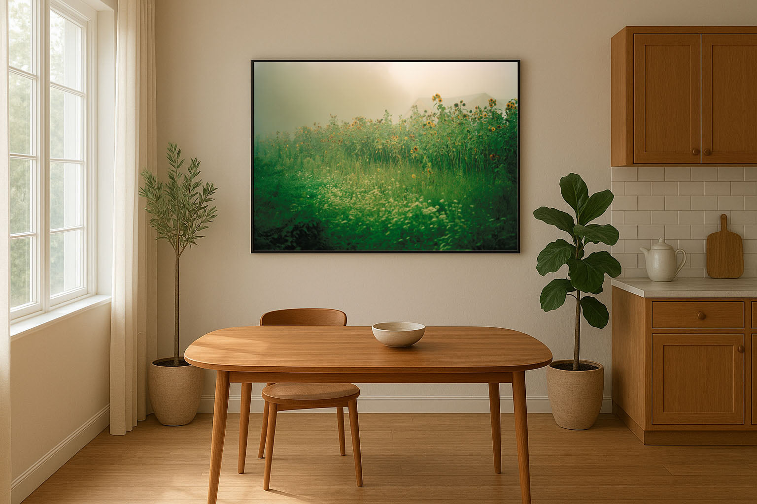 Field of Sunflowers at Dawn